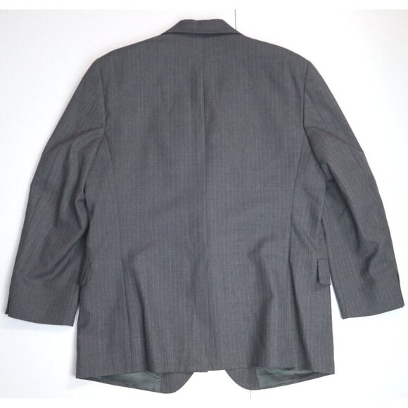 VINTAGE MEN'S GRAY PINSTRIPE BLAZER SUIT JACKET - ADAMS ROW - SIZE 42S - Picture 4 of 4